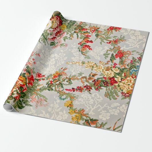 Floral wrappen of ontkoppelen cadeaupapier (Uitgerold)