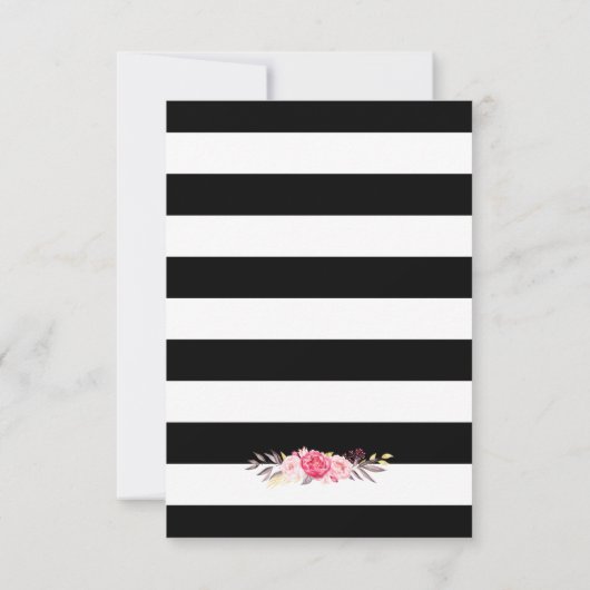  Floral Wrapping B&W Stripes RSVP Antwoord (Achterkant)