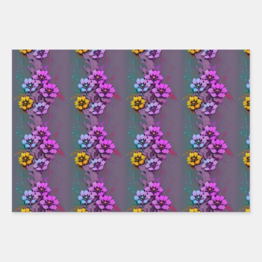 Floral wrapping Paper - Beauful Abstract Flowers (Voorkant 2)