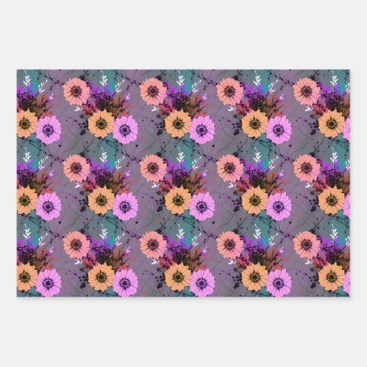 Floral wrapping Paper - Beauful Abstract Flowers (Voorkant)