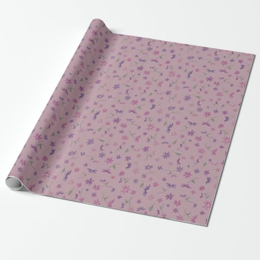 Floral wrapping paper cadeaupapier (Uitgerold)