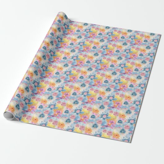 Floral Wrapping Paper Cadeaupapier (Uitgerold)