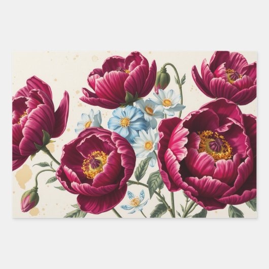 Floral Wrapping Paper Flat Sheet Decoupage (Voorkant 2)