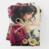 Floral Wrapping Paper Flat Sheet Decoupage (In situ)