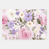  Floral Wrapping Paper Flat Sheet Set van 3 (Voorkant 2)