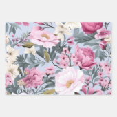 Floral Wrapping Paper Flat Sheet Set van 3 (Voorkant)