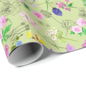 Floral Wrapping paper green for her Cadeaupapier (Rol Hoek)