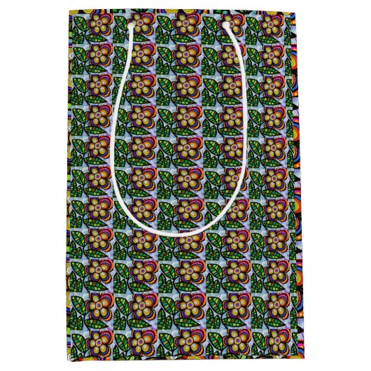 Floral wrapping Paper Medium Cadeauzakje (Voorkant)