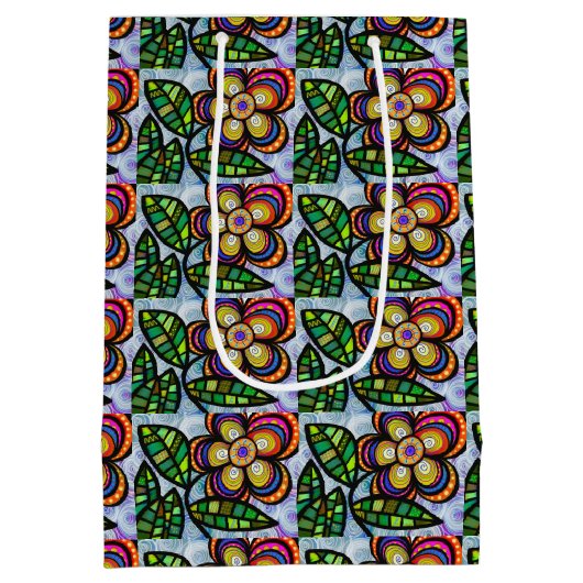 Floral wrapping Paper Medium Cadeauzakje (Achterkant)