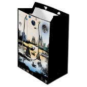 Floral wrapping Paper Medium Cadeauzakje (Voorkant Gekanteld)