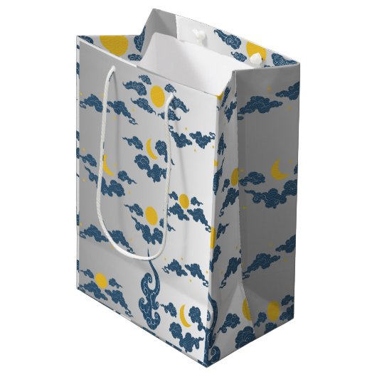 Floral Wrapping Paper Medium Gift Bag Cadeauzakje (Voorkant Gekanteld)