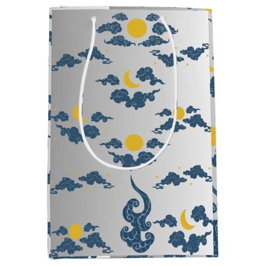 Floral Wrapping Paper Medium Gift Bag Cadeauzakje (Voorkant)