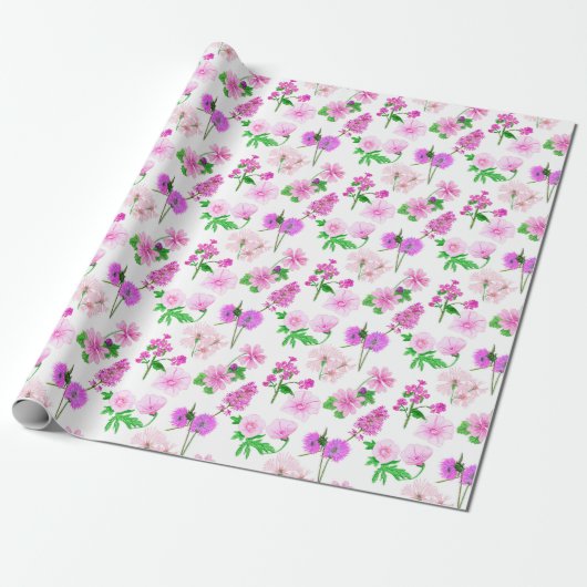 Floral Wrapping Paper - Papel de regalo con flores Cadeaupapier (Uitgerold)