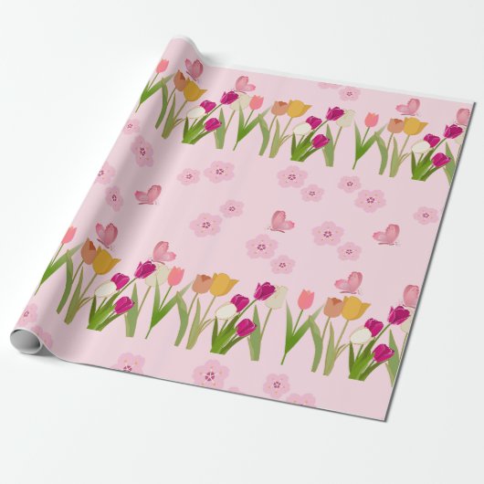 Floral Wrapping Paper – Prachtige bloempatronen Cadeaupapier (Uitgerold)