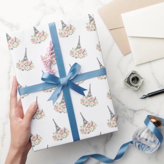 Floral wrapping Paper van Parijs - White Cadeaupapier (Geschenken)