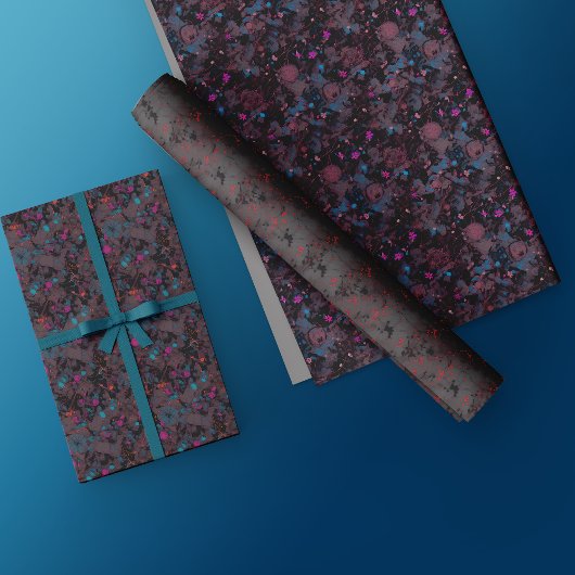 Floral wrapping Papier - Donker Abstract ventilato Inpakpapier Vel