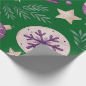 Floral Wrapping Papier – Paarse & Gouden Eleg (Hoek)