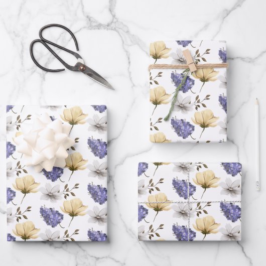 Floral wrapping papieren bladen inpakpapier vel (Voorkant)