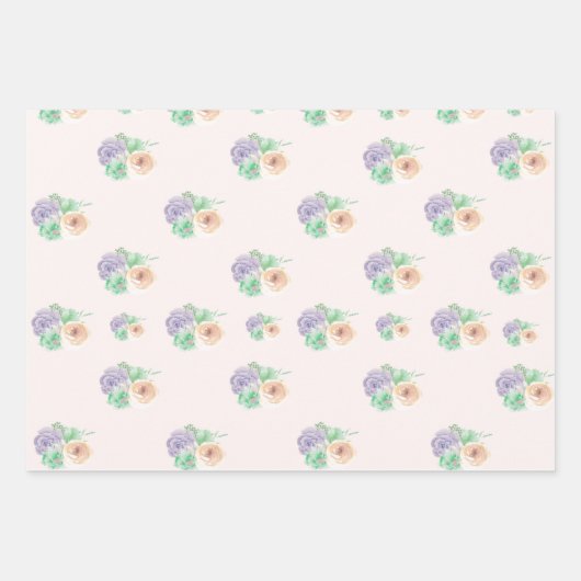 Floral wrapping papieren bladen inpakpapier vel (Voorkant)