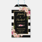  Floral Wrapping Stripes Weddenschap Cadeaulabel (Voorkant)