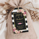 Floral Wrapping Stripes Weddenschap Cadeaulabel<br><div class="desc">==================== OVER DIT ONTWERP ==================== de Vlekkende Stripes Bieden Dank u de Sjabloon van het Label van de Gift. (1) U kunt de Zwarte Streepjes in OM HET EVEN WELKE KLEUR veranderen u houdt van door de "Customize het"knoop te klikken en de Achtergrondkleur te plaatsen. De tekstkleur en -grootte kunnen...</div>