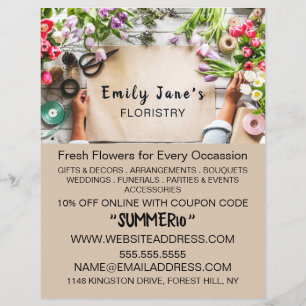 Floral wrapping, vlinderbloemigen Adverteren Flyer
