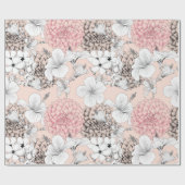 Floral wrappingpapier van 30 inch x 6 voet cadeaupapier (Vlak)