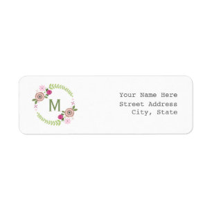 Floral WreatAddress Label