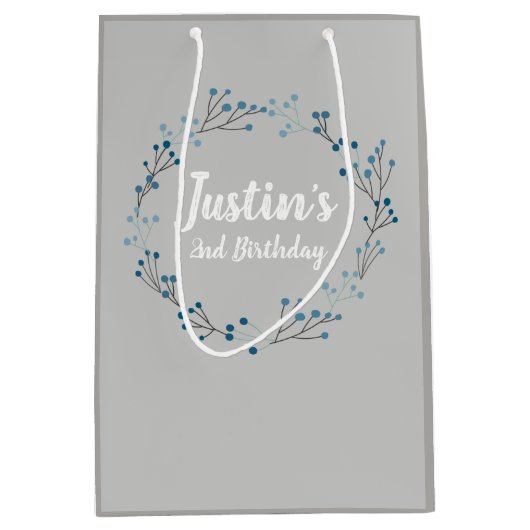 Floral Wreatal  Birthday cadeautassen Medium Cadeauzakje (Voorkant)