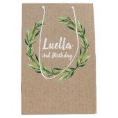 Floral Wreatal Birthday Craft gift tas Medium Cadeauzakje (Voorkant)