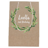 Floral Wreatal Birthday Craft gift tas Medium Cadeauzakje (Achterkant)