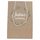 Floral Wreatal Birthday Craft gift tas Medium Cadeauzakje (Achterkant)