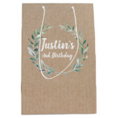 Floral Wreatal  Birthday Craft gift tas Medium Cadeauzakje (Voorkant)