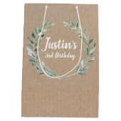 Floral Wreatal  Birthday Craft gift tas Medium Cadeauzakje (Achterkant)