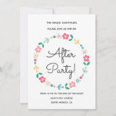 Floral wreatbruiloft na partijuitnodiging kaart (Voorkant)