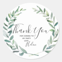 Floral Wreate Botanical Dank u wel de boetsticker
