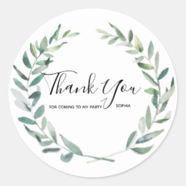 Floral Wreate Branch Botanical Dank je wel Ronde Sticker
