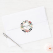 Floral Wreate Branch Botanical Dank je wel Ronde Sticker (Envelop)