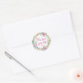 Floral Wreate Christelijke Bijbelscripts Verse Ronde Sticker (Envelop)