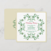 Floral Wreate Kerstfeestdag Kaart (Voorkant / Achterkant)