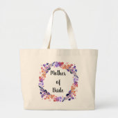 Floral Wreate moeder Bride Grote Tote Bag (Voorkant)
