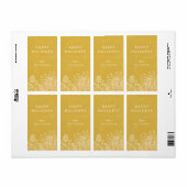 Floral Wreated Gift Label Label - Gold (Full Sheet)
