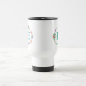 Floral Wreated Monogrammed Travel Mug Reisbeker (Center)