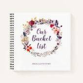 Floral Wreated Our Bucket List Keepomwille Journal Notitieboek (Voorkant)
