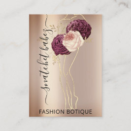 Floral Wreated Roos Marsala QR Code Body Stylist Visitekaartje