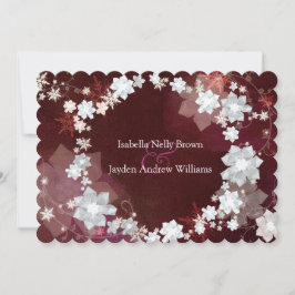 Floral Wreater Unique Winter Wedding Kaart