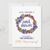Floral Wreath 50th Jubileum Kaart Shower Request (Voorkant)