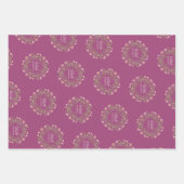 Floral Wreath 60th Birthday Wrapping Paper Set (Voorkant 3)