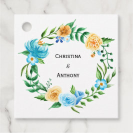 Floral Wreath | Aangepaste bruiloft Bedankjes Labels