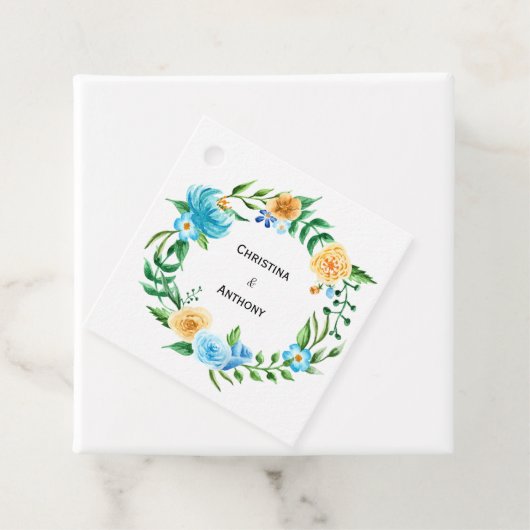 Floral Wreath | Aangepaste bruiloft Bedankjes Labels (In situ)